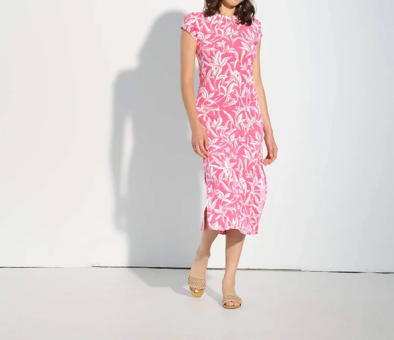Cozy Wear Sierra Midi Dress in Floral Leaf