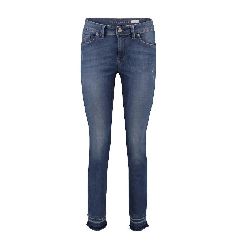 Sporty Look Sinty Double Hem Pant In Denim