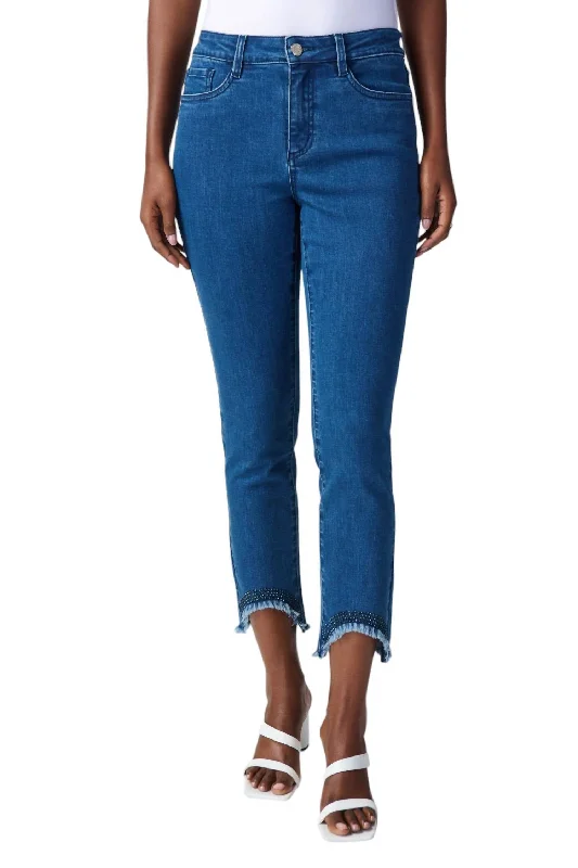 Fashion Layers Skinny Ankle-Length Jeans In Denim Medium Blue