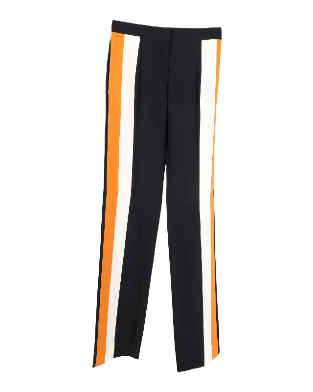 Personalized Three-Dimensional Design Stella McCartney Dana Trousers in Black Silk