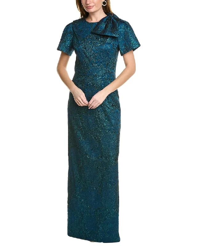 Laidback Style Teri Jon Jacquard Column Gown
