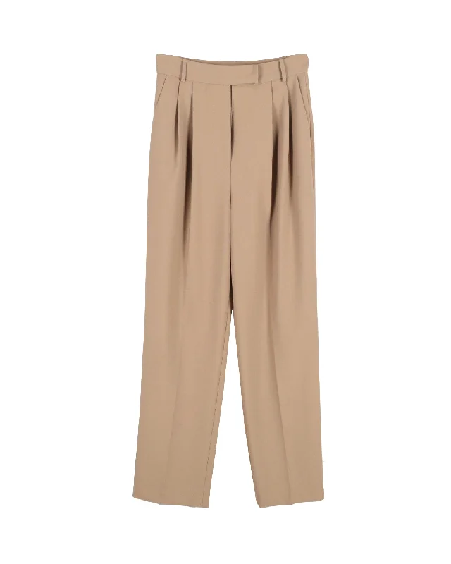 Relaxing Attire The Frankie Shop Bea Trousers in Beige Polyester