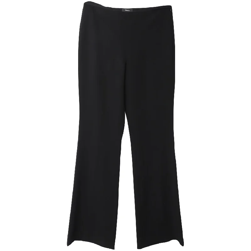 Soft Fabrics Theory High-Waisted Trousers in Black Wool Blend