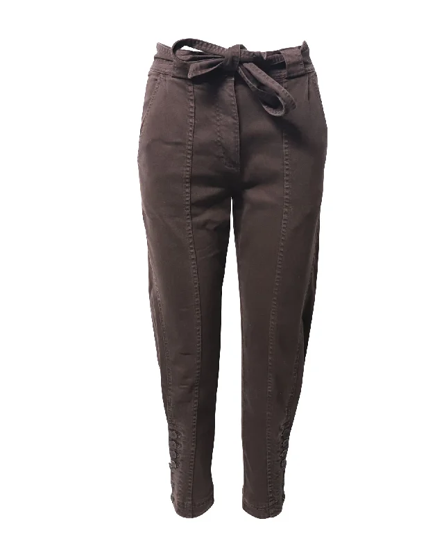 Practical Wear Ulla Johnson Carmen High Rise Tapered Jeans in Brown Cotton