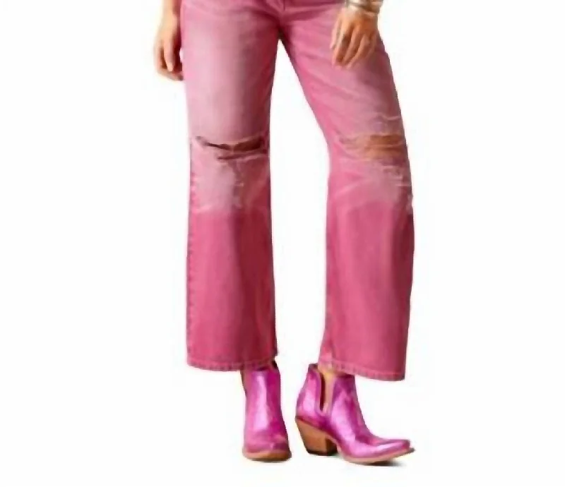 Chic Outfits Ultra High Rise Tomboy Wide Leg Jeans In Pink