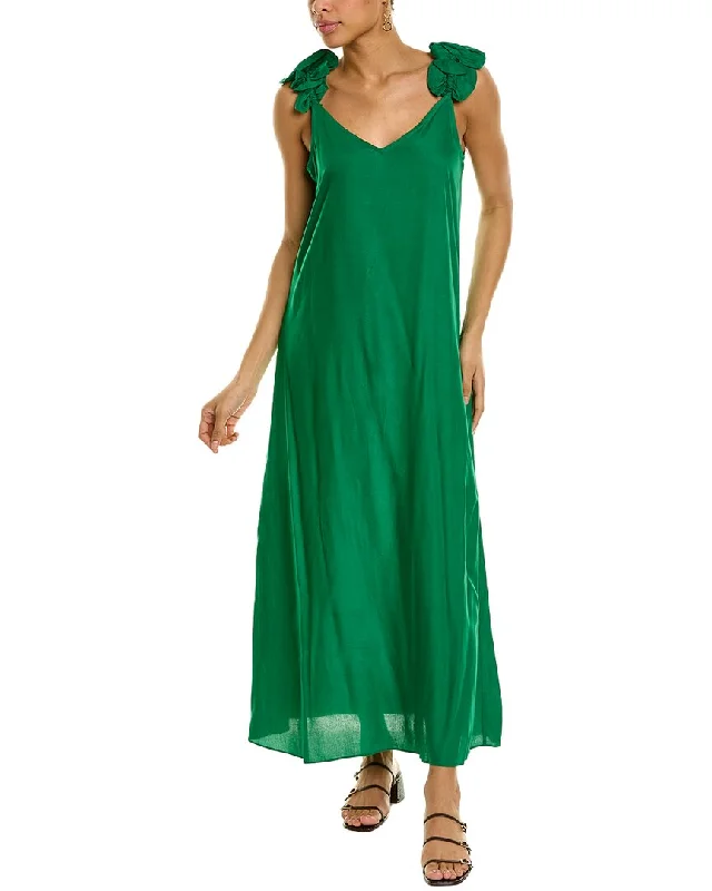 Modern Apparel Vince Camuto Ruffle Shoulder Maxi Dress