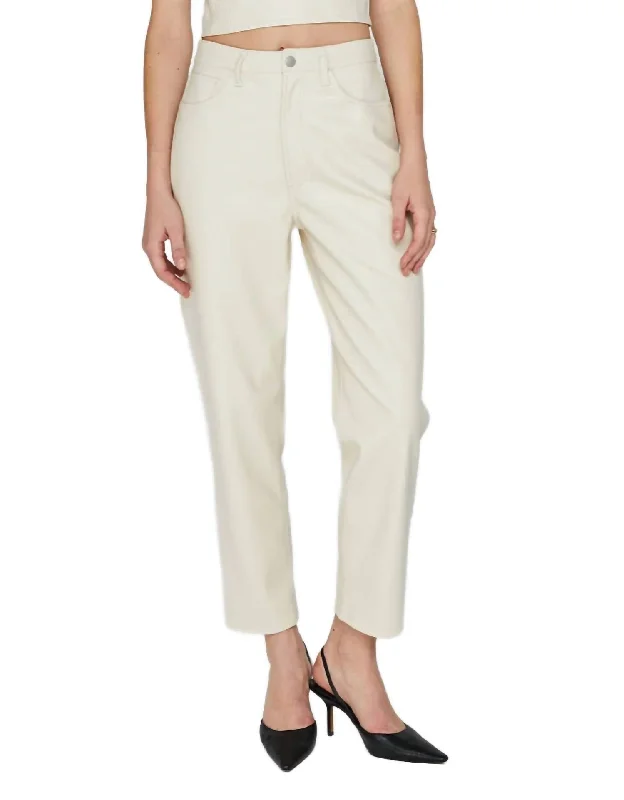 Modern Comfort Women's Carter Vegan Leather Pant In Cream