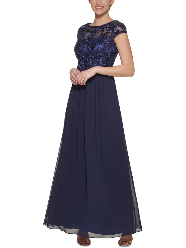 Trendy Comfort Womens Chiffon Embroidered Evening Dress