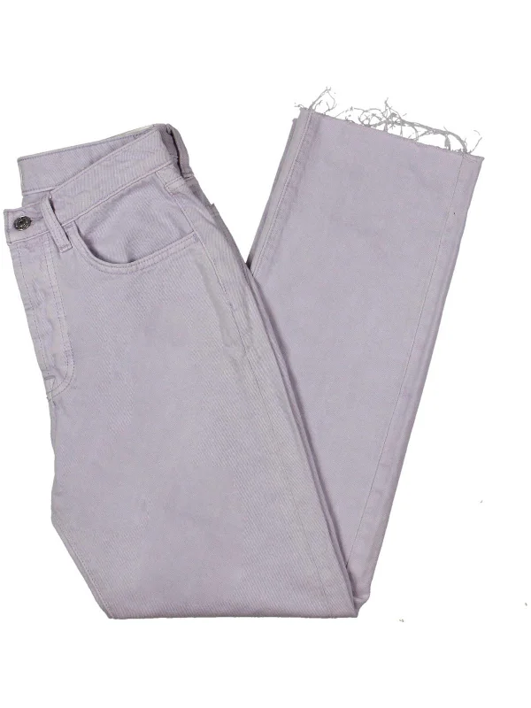 Fashion Layers Womens Cotton Raw Hem Straight Leg Jeans