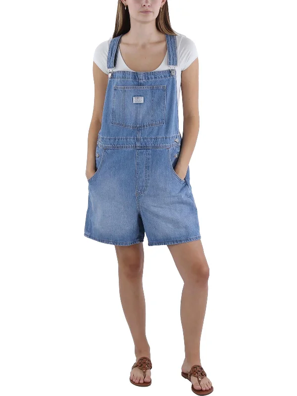 Cool Layers Womens Denim Mini Shortalls