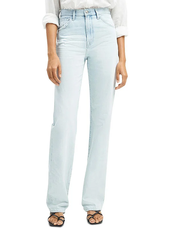 Cool Comfort Womens Distressed High-Rise Slim Jeans