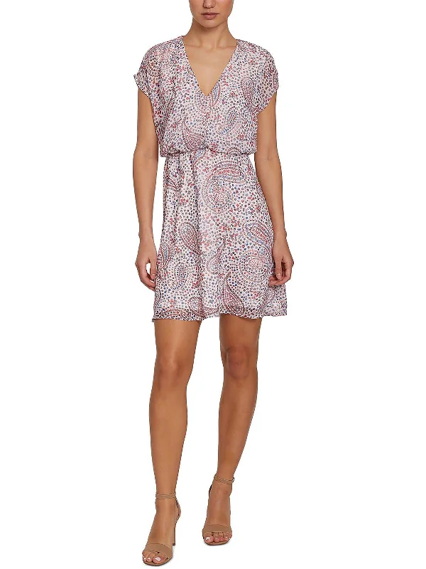 Personalized Art Style Womens Floral Print Mini Fit & Flare Dress