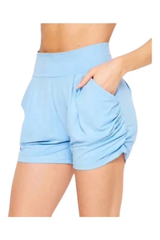 Cozy Vibes Women's Lounge Shorts With Pockets In Sky Blue