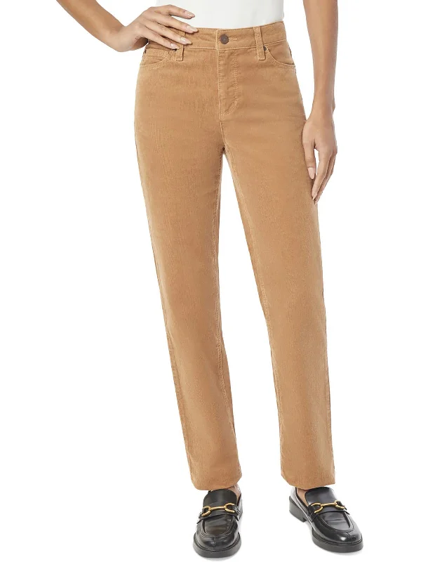 Minimalist Style Womens Mid Rise Knit Straight Leg Pants