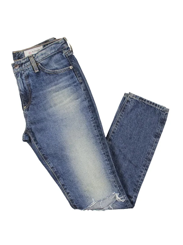 Luxurious Comfort Womens Mid Rise Medium Wash Cigarette Jeans