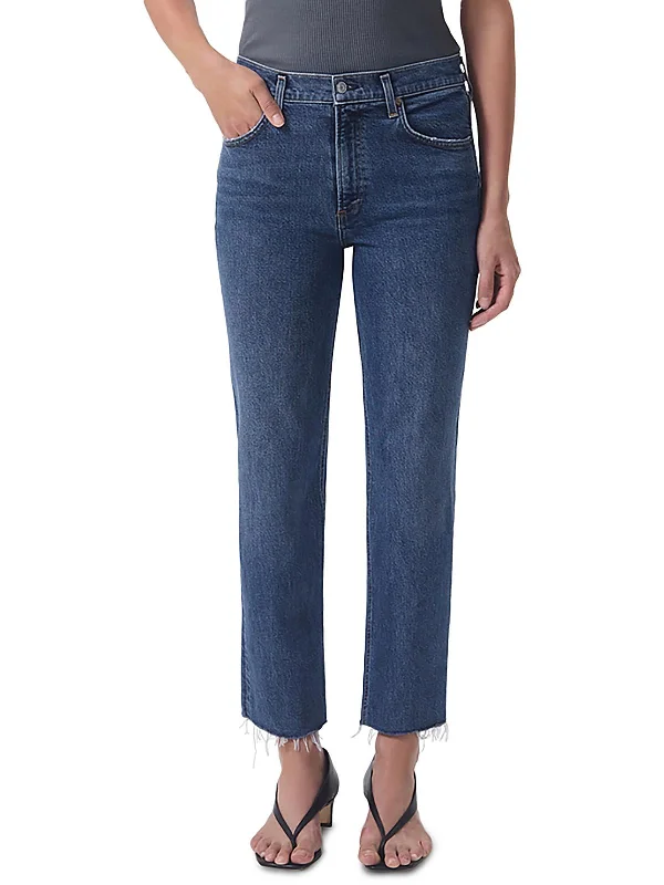 Cool Comfort Womens Organic Cotton Mid-Rise Straight Leg Jeans