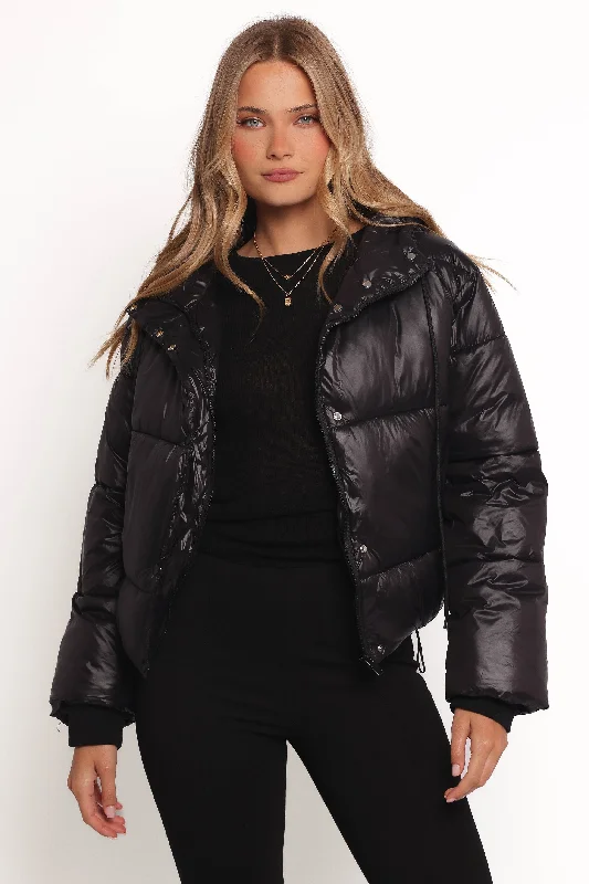 Personalized Independent Style Archie Puffer Jacket - Black