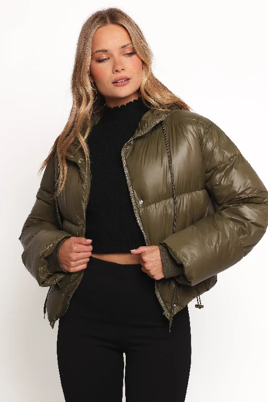 Casual Vibes Archie Puffer Jacket - Olive