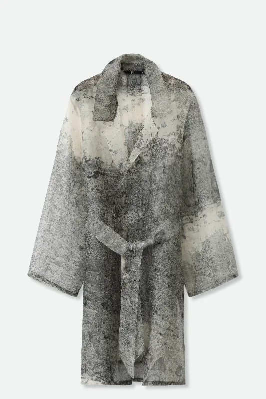 Trendy Vibes BLYTHE SILK ORGANZA DRESS JACKET IN CEMENT