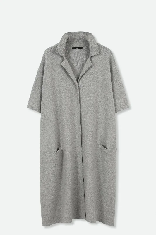 Chic and Cozy CLEO COAT IN KNIT PIMA COTTON IN HEATHER