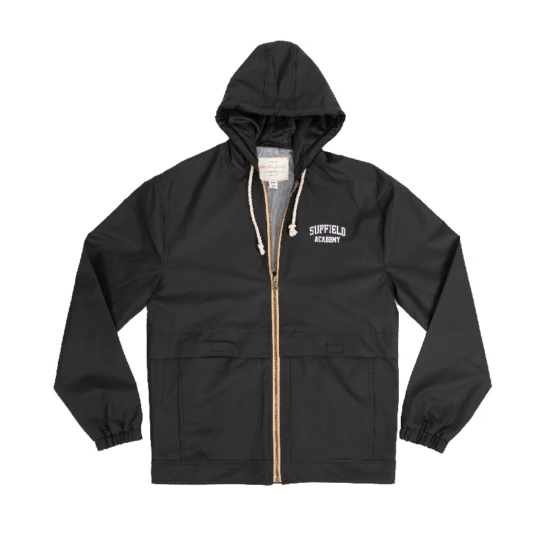 Modern Apparel MV Sport Vintage Black Hooded Rain Jacket