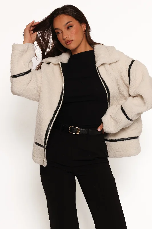 Fashion Layers Ricki Faux Sherling Jacket - White