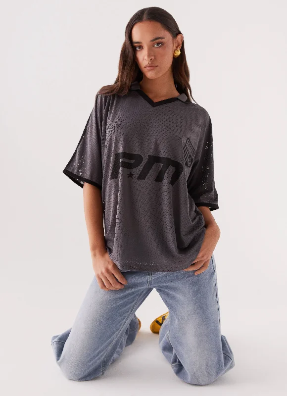 Street Style Let's Go Jersey Top - Grey