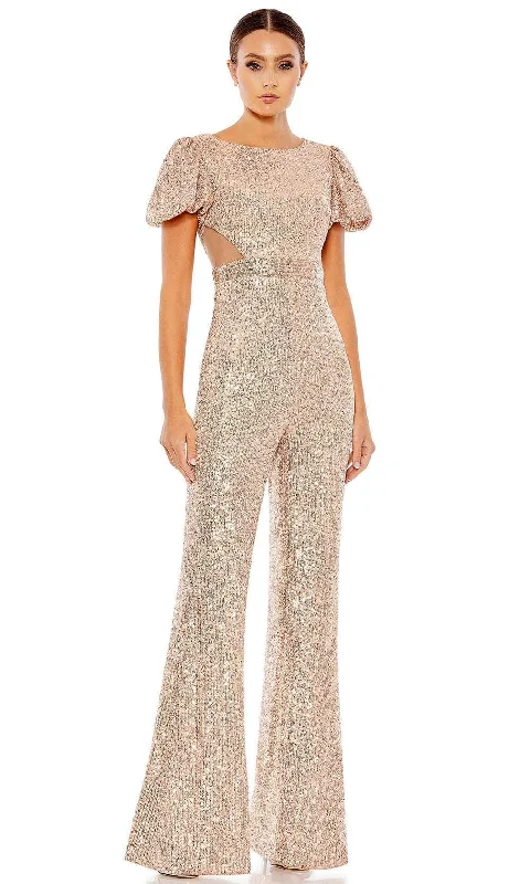 Bold Style Ieena Duggal 11273 - Short Puffed Sleeves Jumpsuit