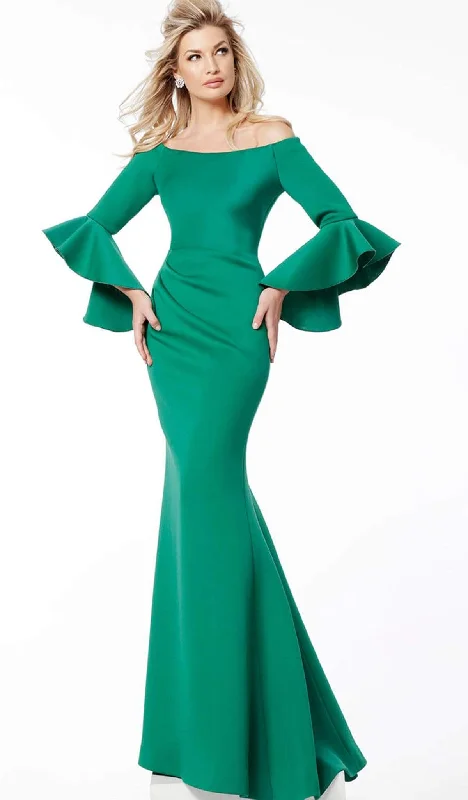 Unique Styles Jovani - 59993 Off Shoulder Bell Sleeve Draping Mermaid Gown