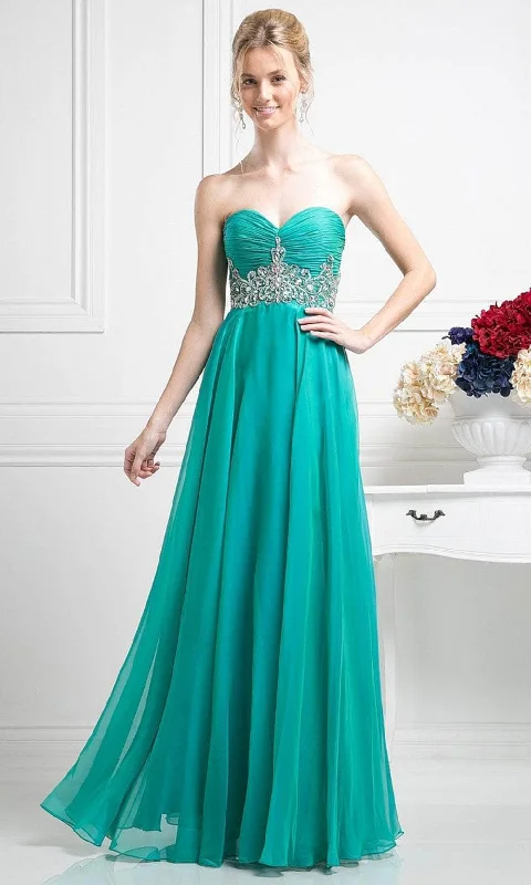 Casual Everyday Wear Ladivine 7664 - Strapless Empire Chiffon Long Dress