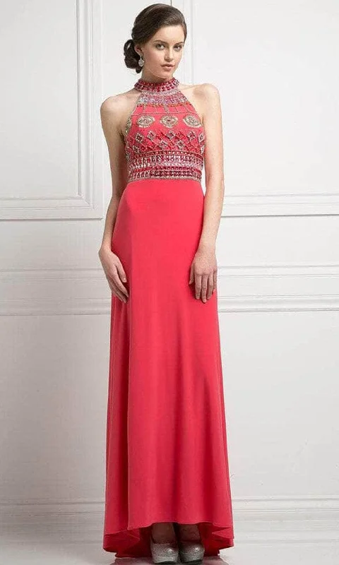 Cozy Comforts Ladivine 971 - High Halter Embellished Column Gown