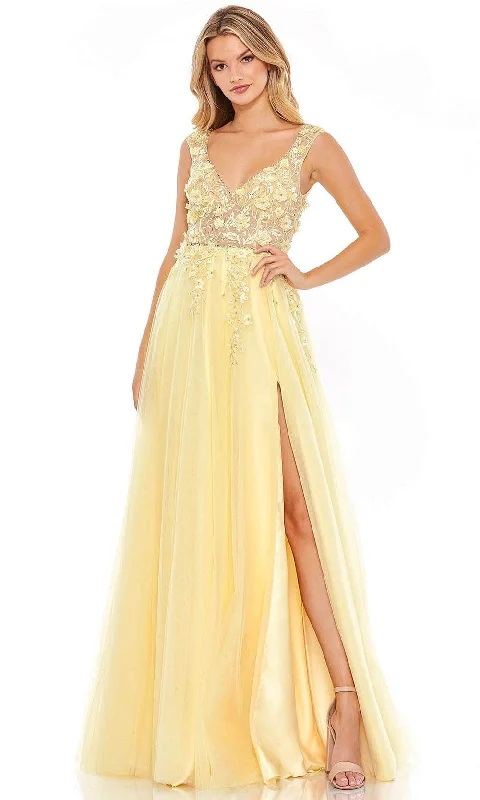 Sporty Look Mac Duggal 11201 - Floral Applique Prom Dress