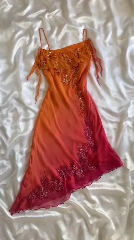 Affordable Trend Gorgeous Spaghetti Straps Beading Charming Vintage Evening Dress, DP2497