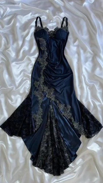 Personalized Street Style Navy Vintage Appliques Lace Charming Formal Evening Dress, DP2507 Personalized Street Style Navy Vintage Appliques Lace Charming Formal Evening Dress, DP2507