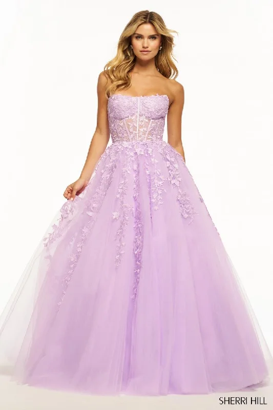 Functional Fashion Sherri Hill Strapless Lace Prom Dress 55993